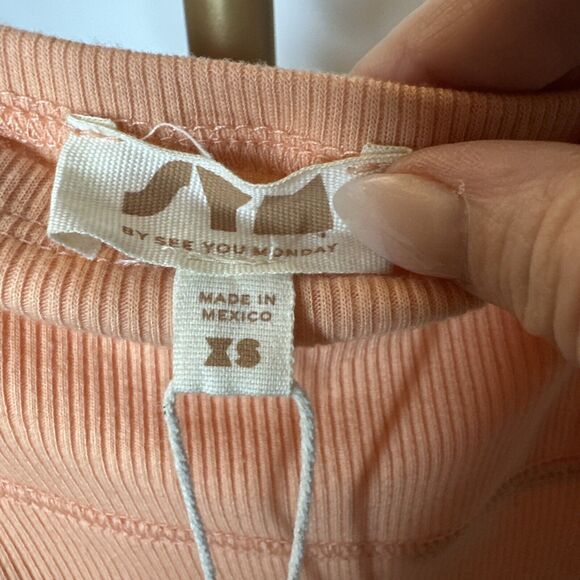 Anthropologie See You Monday Dress Womens XS Orange Maxi Ribbed Bodycon Tight - Picture 5 of 7